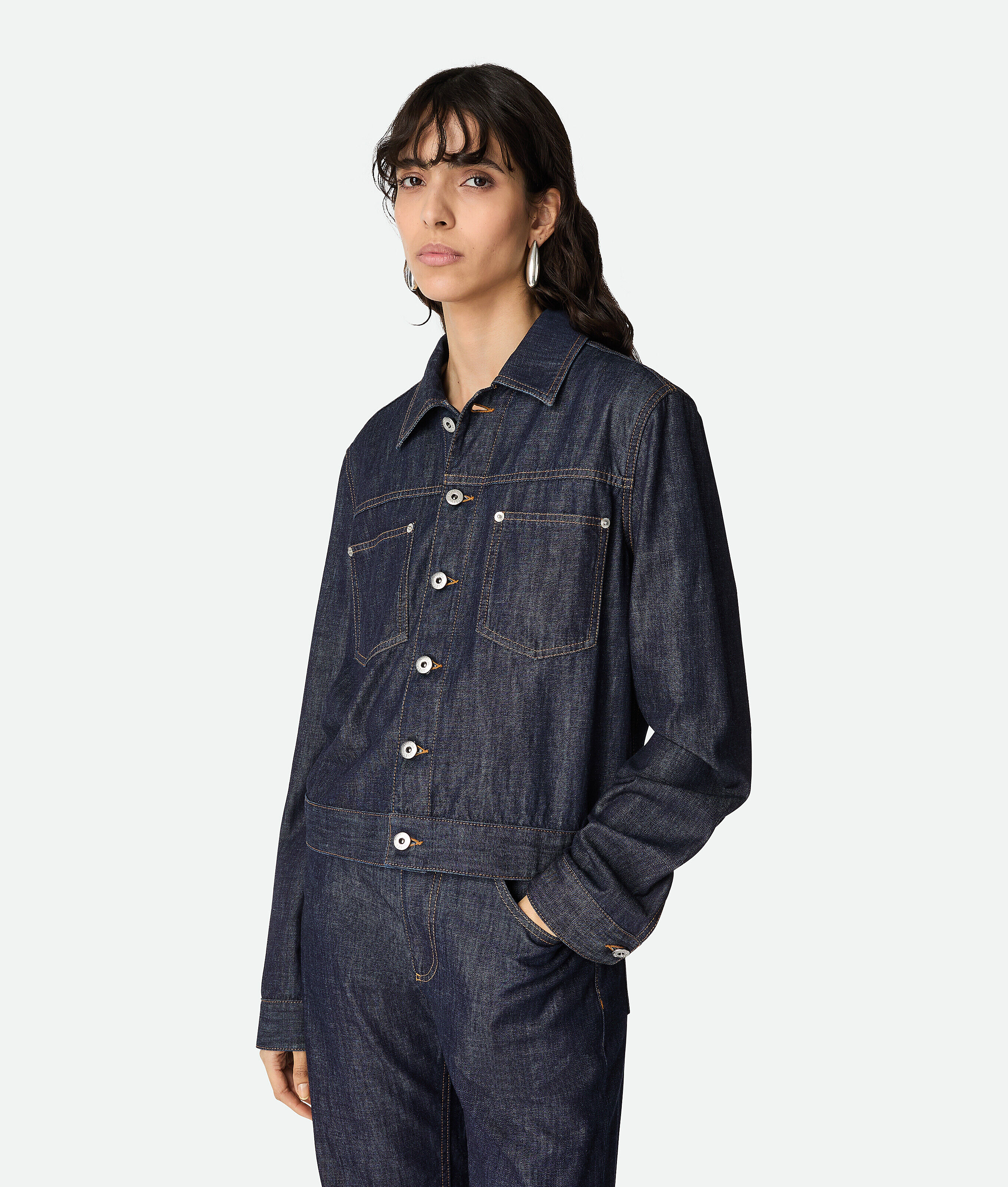 Bottega Veneta Indigo Denim Jacket-Blue - Woman - 4